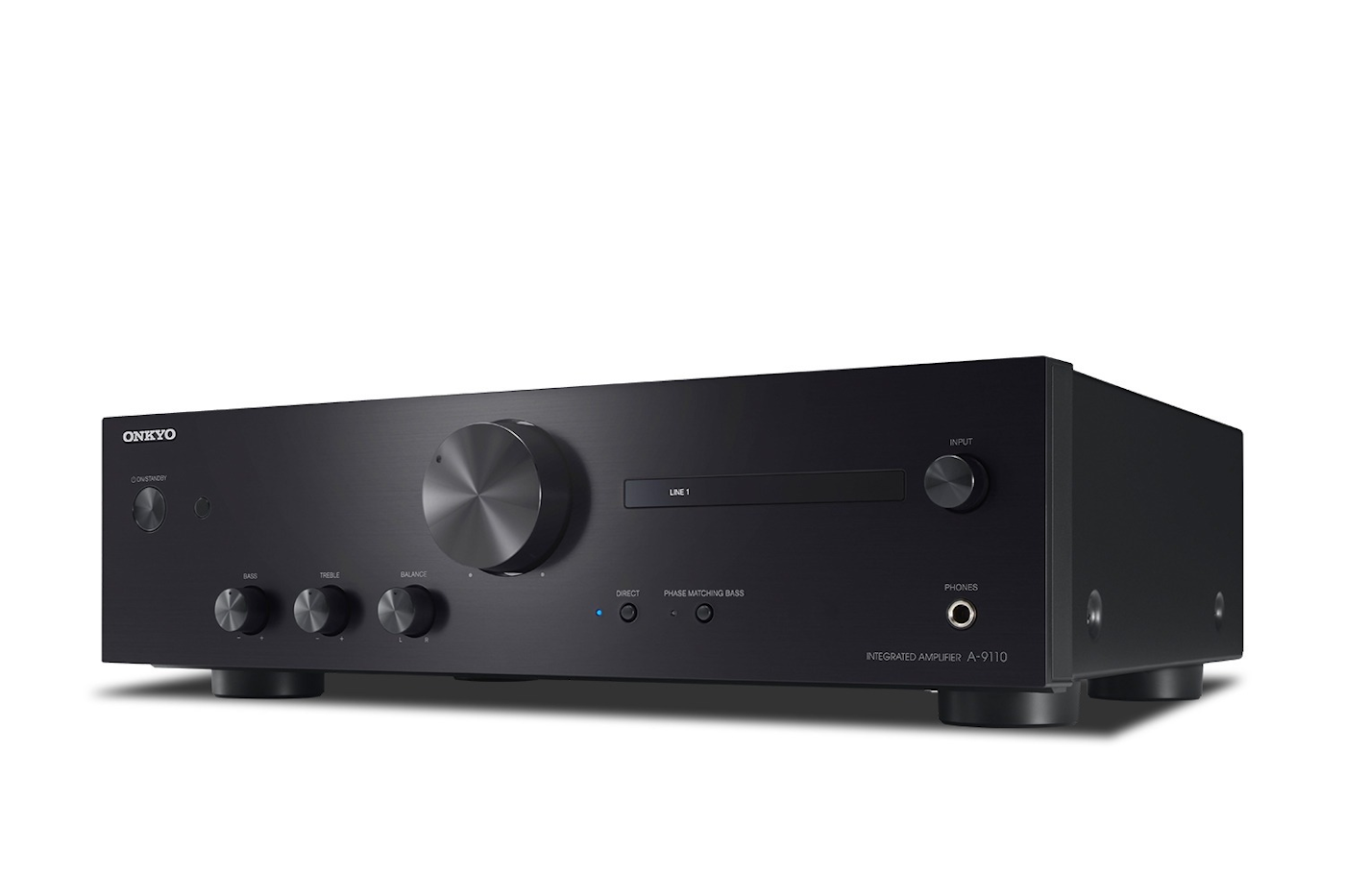 onkyo a9110 stereo receiver on white background