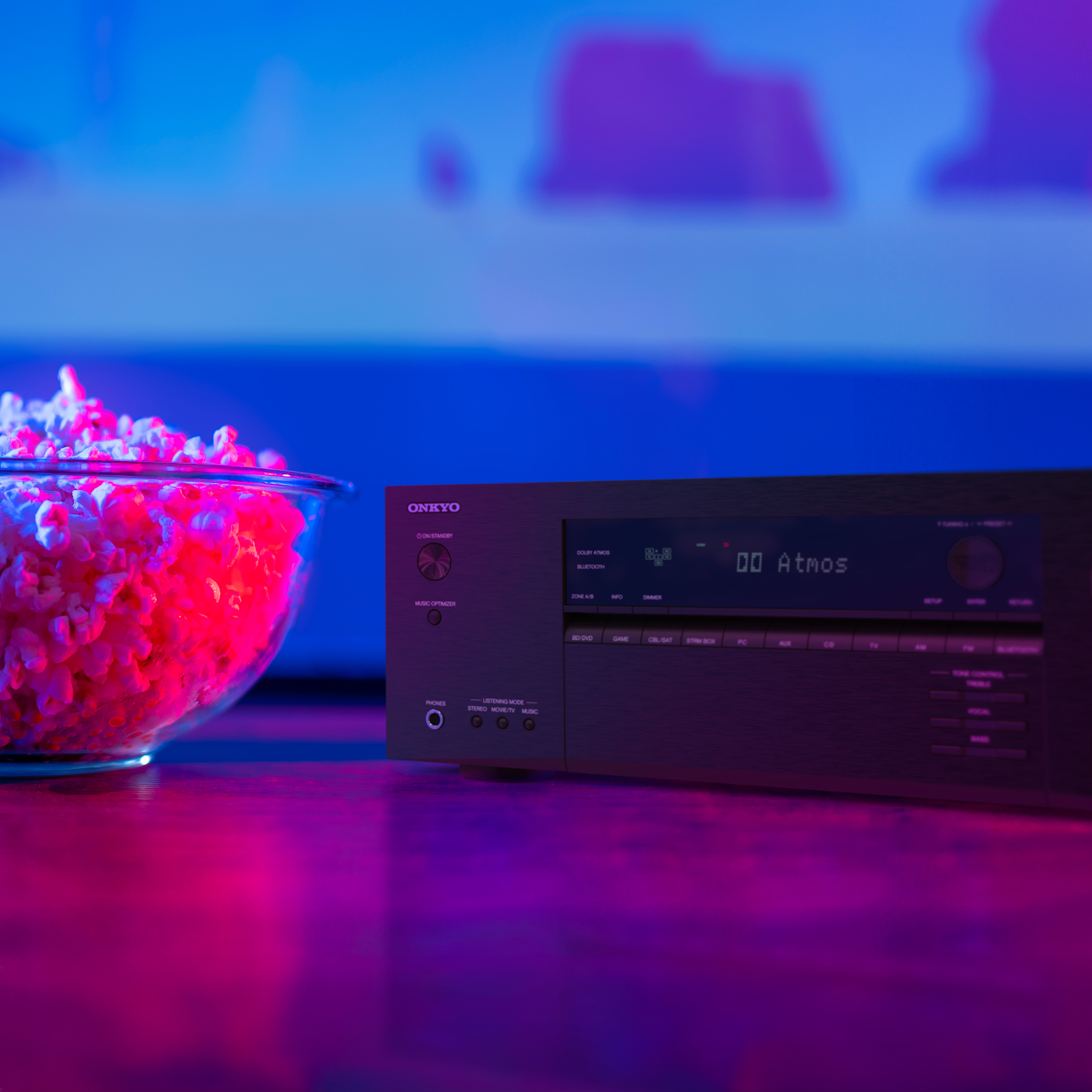 Onkyo TX SR3100 beside popcorn bowl 2000x2000