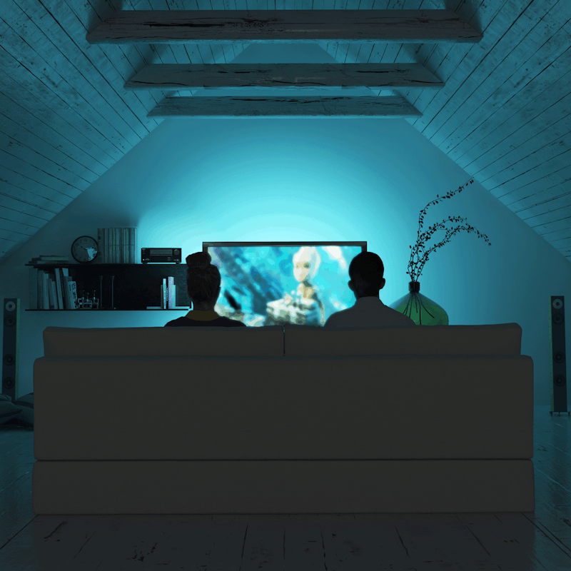 Onkyo TX SR494 Film Playing in Room Illuminated by TV 2000x2000